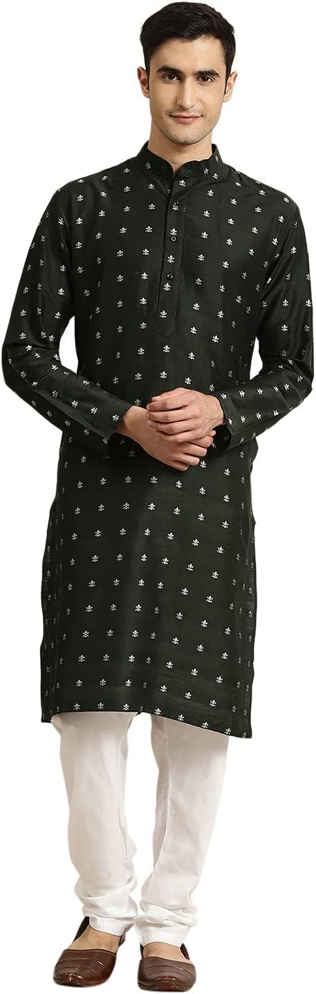 Men’s Silk Blend Self Design Only Long Kurta