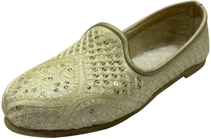 Traditional Unisex Kids Sherwani Dress Shoes – Indian Wedding Mojari Jutti for Boys and Girls – Ethnic Slip-On Footwear for Festive Outfits