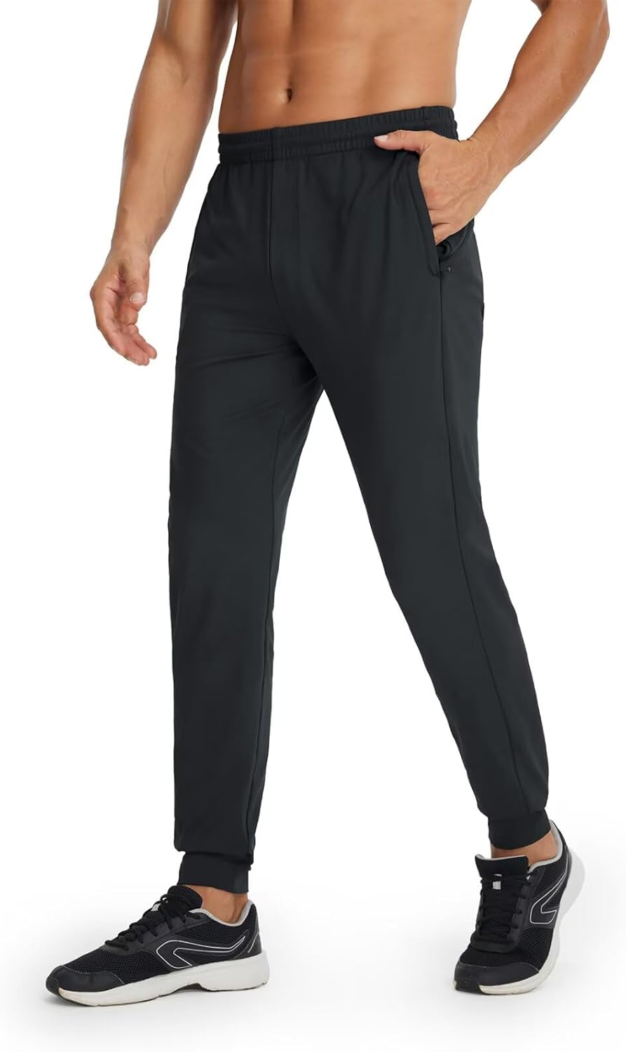 M MAELREG Mens Joggers with Zipper Pockets Athletic Sweatpants Traning Track Pants Mens Golf Joggers Running Workout