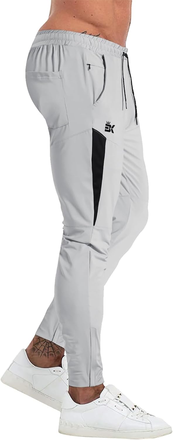 BROKIG Mens Tapered Gym Joggers,Men’s Lightweight Jogging Pants Quick Dry Casual Athletic Running Workout with Pockets
