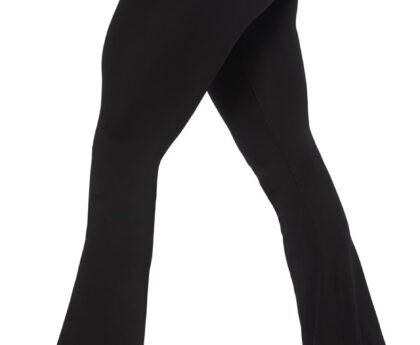 Sunzel Womens Flare Leggings No Front Seam Flare Yoga Pants with Tummy Control Crossover High Waist – 28″ / 30″ / 32″ / 34″