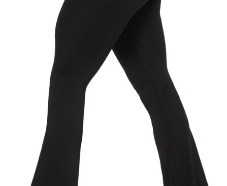 Sunzel Womens Flare Leggings No Front Seam Flare Yoga Pants with Tummy Control Crossover High Waist – 28″ / 30″ / 32″ / 34″