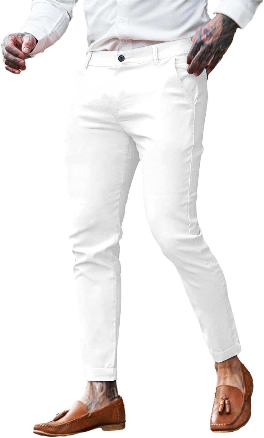 GINGTTO Mens Dress Pants Slim Fit Chino Pants for Men Stretch