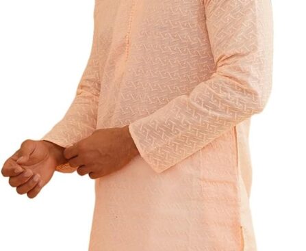 Sojanya (Since 1958 Motifs Embroidered Thread Work Pure Cotton Straight Only Kurta