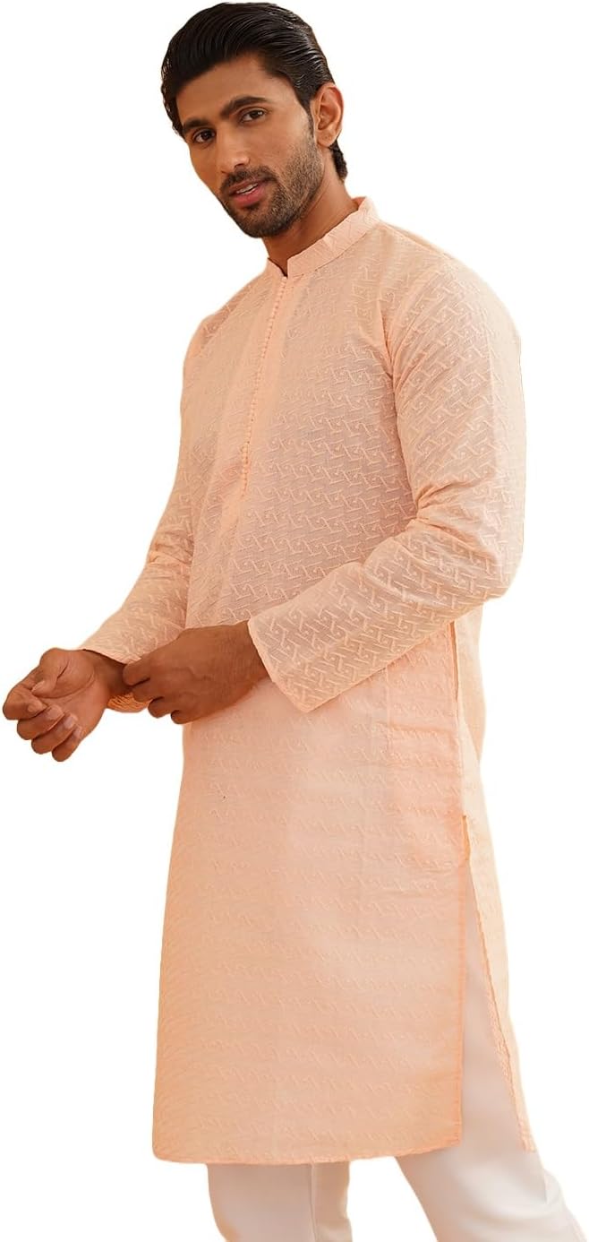 Sojanya (Since 1958 Motifs Embroidered Thread Work Pure Cotton Straight Only Kurta