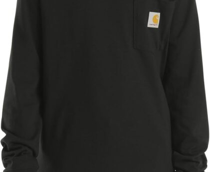 Carhartt Boys’ Long-Sleeve Logo Sleeve Pocket T-Shirt
