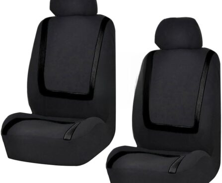 2 Pack Car Seat Covers, Breathable Seat Protectors, Anti-Slip Driver Seat Cover, Comfortable Front Seat Cover Set Universal Fit for Truck, SUV, Sedan, Airbag Compatible (Black)