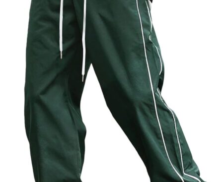 ZAFUL Men’s Baggy Track Pants Y2K Streetwear Pants Drawstring Letter Pockets Casual Lounge Trousers