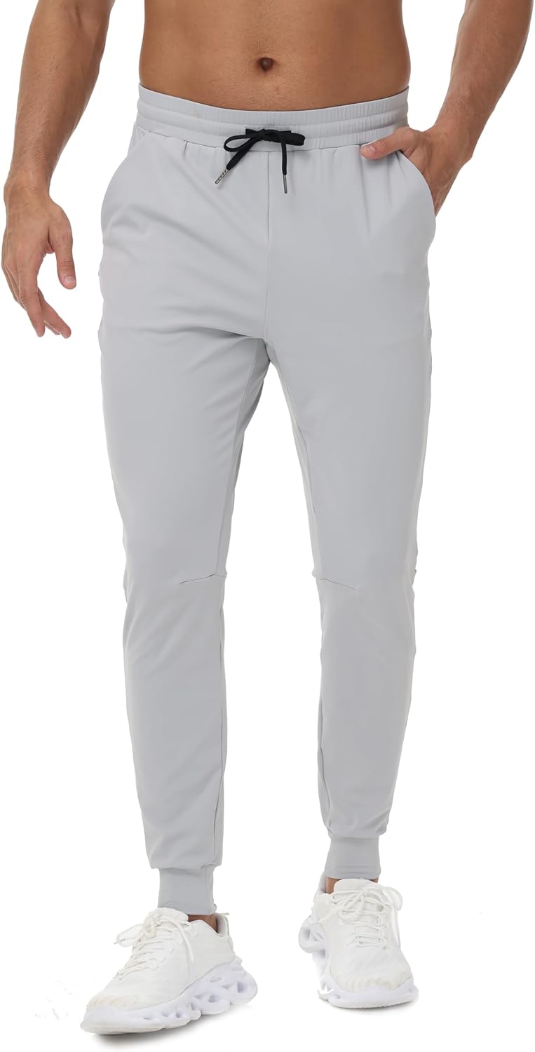 Blaosn Athletic Joggers for Men with Pockets Gym Workout Jogging Sweatpants Stretch Casual Travel Tapered Track Pants