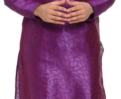 Men Art Silk Kurta Pyjama Set Party Fashion Regular Ethinic Wear Indian Dress
