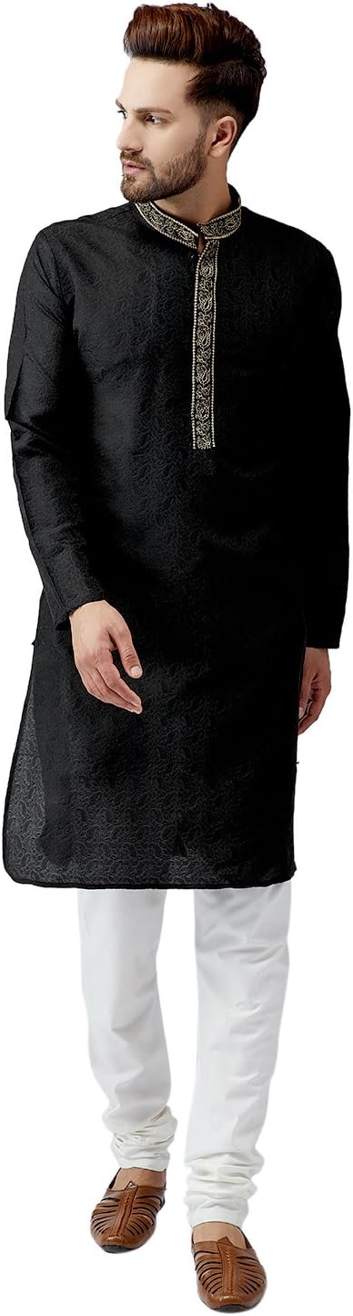 Sojanya (Since 1958 Men’S Teal Silk Blend Kurta Churidar Pyjama Set