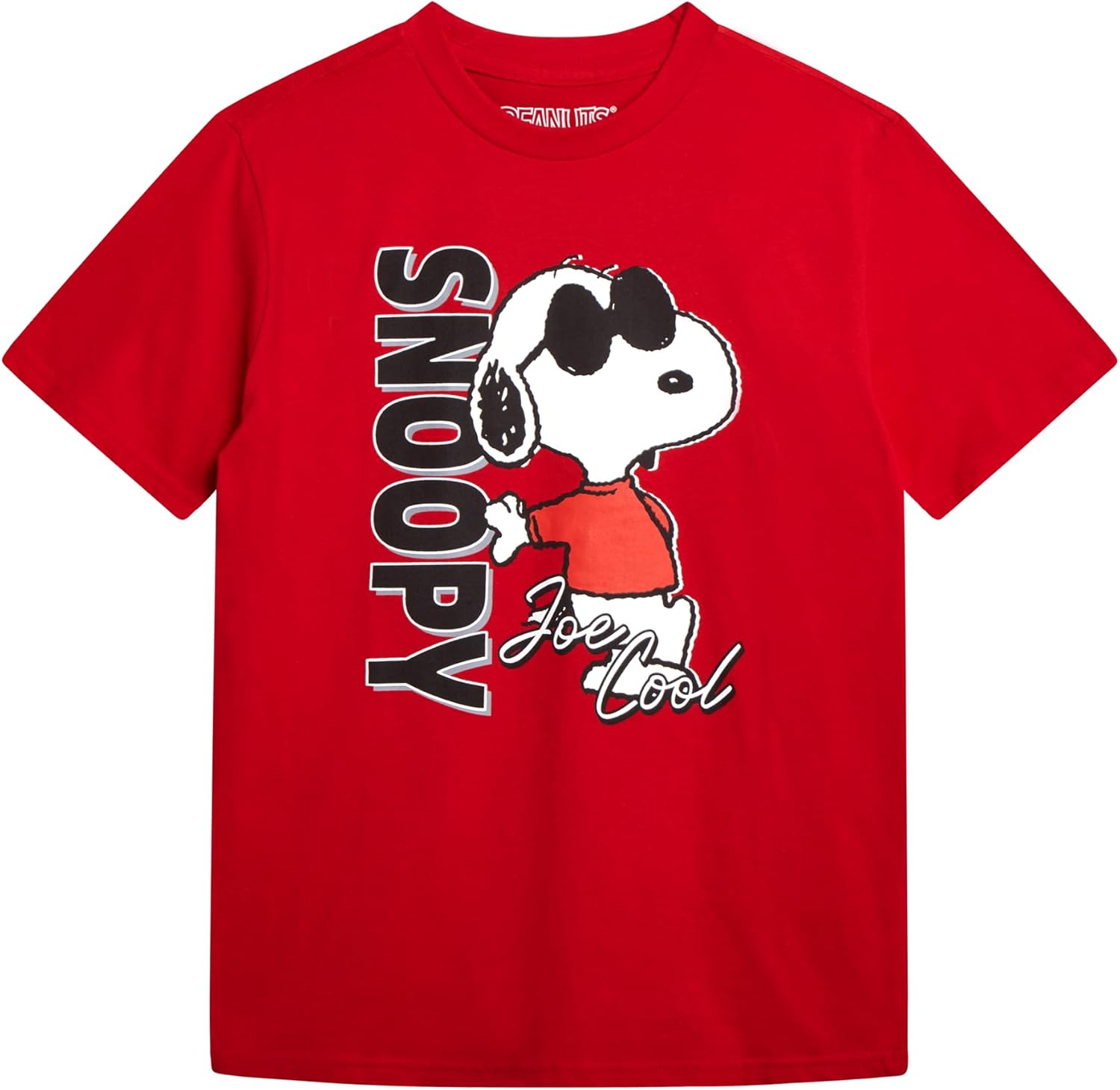 Peanuts Snoopy Boys Shirts – Joe Cool Cotton Crewneck Short Sleeve T-Shirt – Classic Graphic Tees for Boys (Sizes: 7-16)
