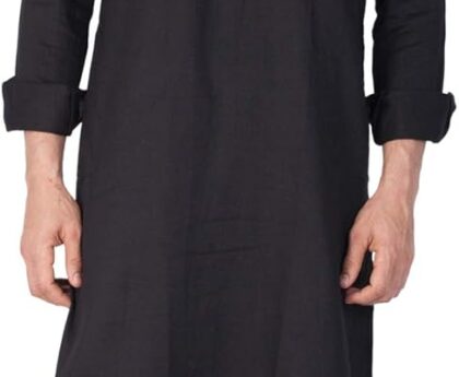 Elina fashion Men’s Tunic Cotton Pathani Style Set Indian Pakistani Traditional Wear
