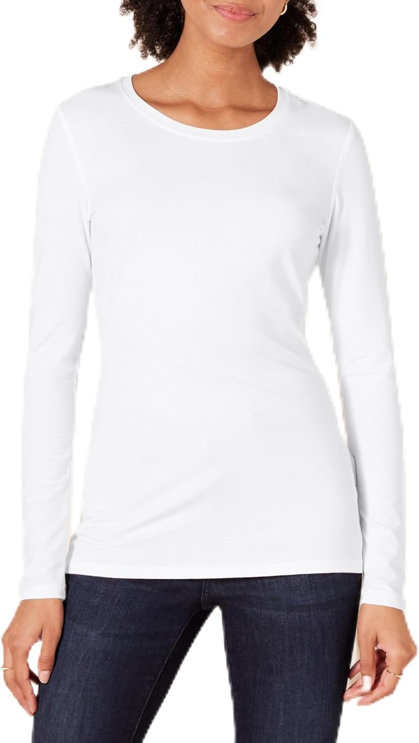 Amazon Essentials Womens Regular-Fit Long-Sleeve Crewneck T-Shirt (Available in Plus Size)