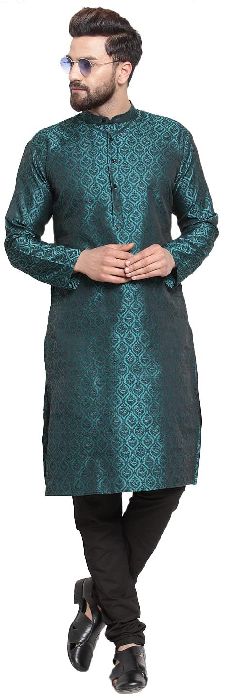 Maple Clothing Brocade Silk Men’s Kurta Pajama Indian Wedding Party Wear