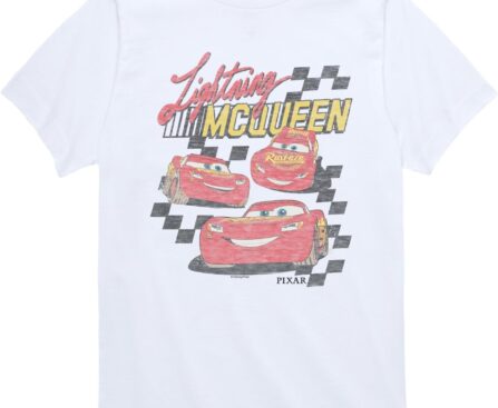 Disney Unisex-Kids Youth Boys & Girls Official Cars Lightning McQueen Short Sleeve Cotton T-Shirt