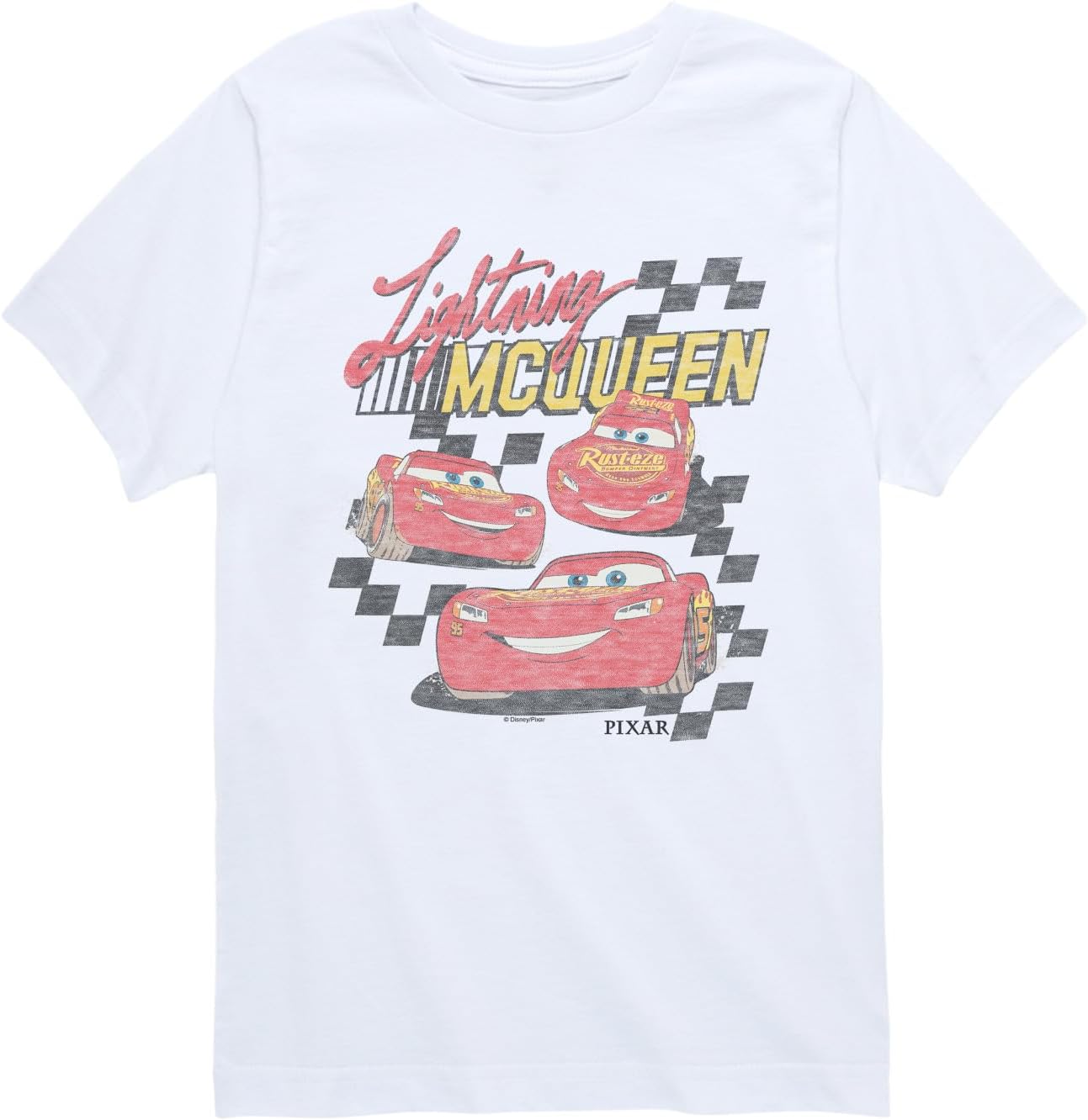 Disney Unisex-Kids Youth Boys & Girls Official Cars Lightning McQueen Short Sleeve Cotton T-Shirt