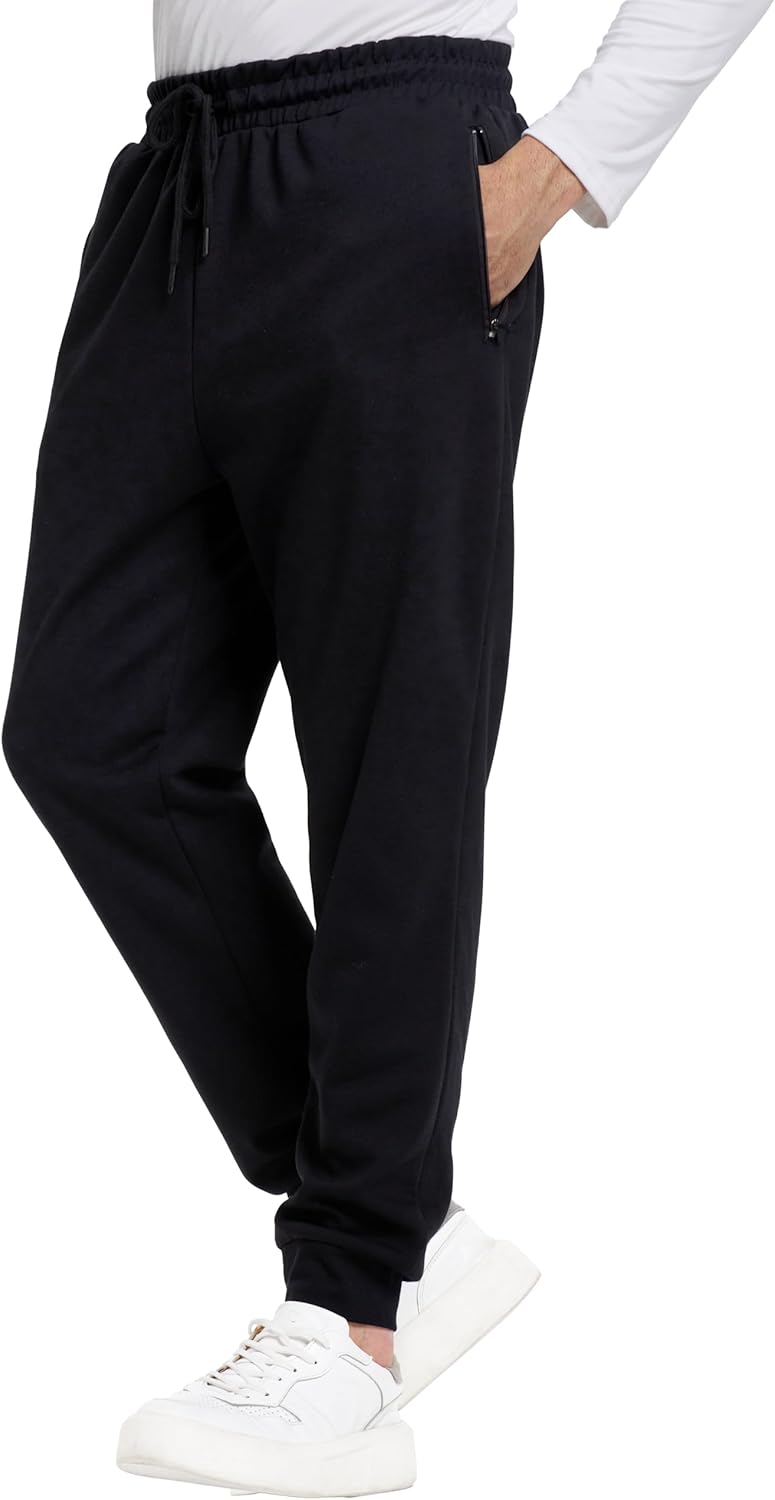DITOK Men’s Sweatpants with Zipper Pockets, Fleece Tapered Sweatpants for Mens Joggers, Lightweight Mens Athletic Sweat Pants