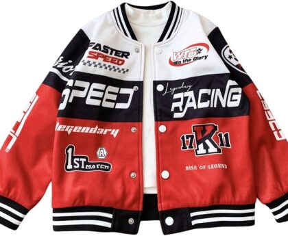 SOLY HUX Toddler Boy’s Varsity Jacket Letter Graphic Color Block Long Sleeve Motorcycle Jacket Outerwear