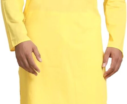 SKAVIJ Men’s Pure 100% Cotton Kurta Pajama Set – Traditional Indian Ethnic Wear, Mandarin Collar Kurta, Punjabi Dress