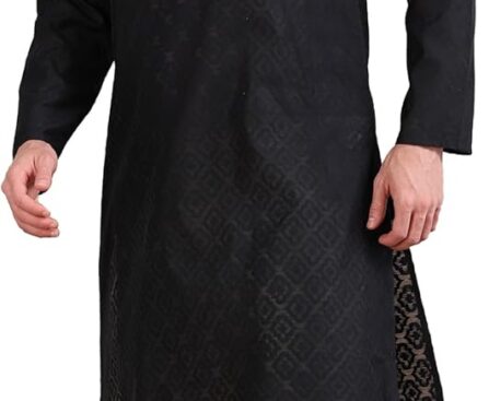 Filori Men’s Cotton Kurta – Casual Ethnic Wear, Long Kurta for Men, Lightweight & Breathable Fabric