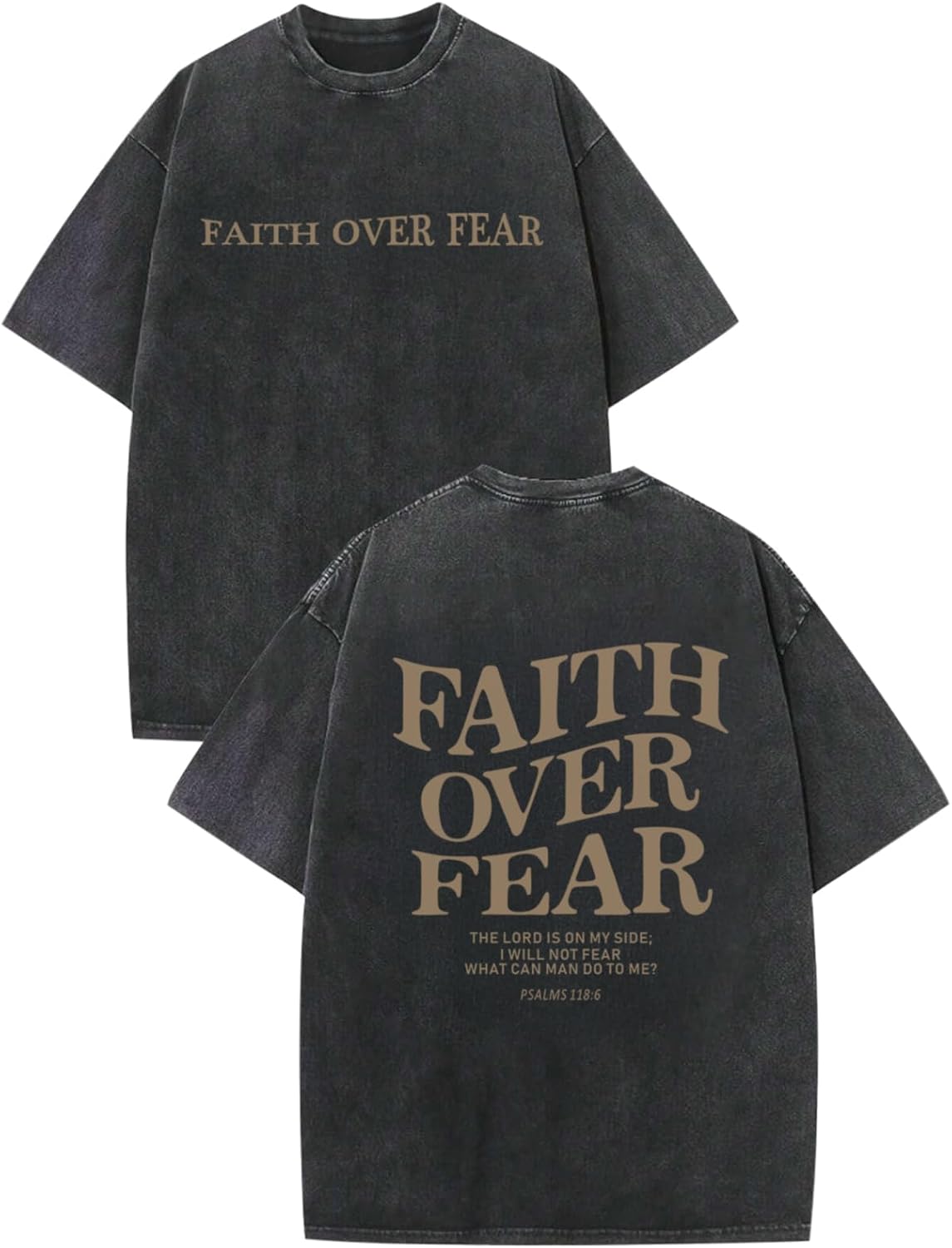 KEEVICI Boys Faith Over Fear Shirt Christian Jesus T Shirts for Kids Bible Verse Religious Graphic Tees Acid Wash Tshirt