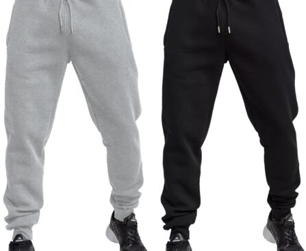 TUVEKE Fleece Jogger Sweatpants for Men with Pockets Bottom Athletic Sweat Pants Workout Running Casual Gym Size Small to 3XL