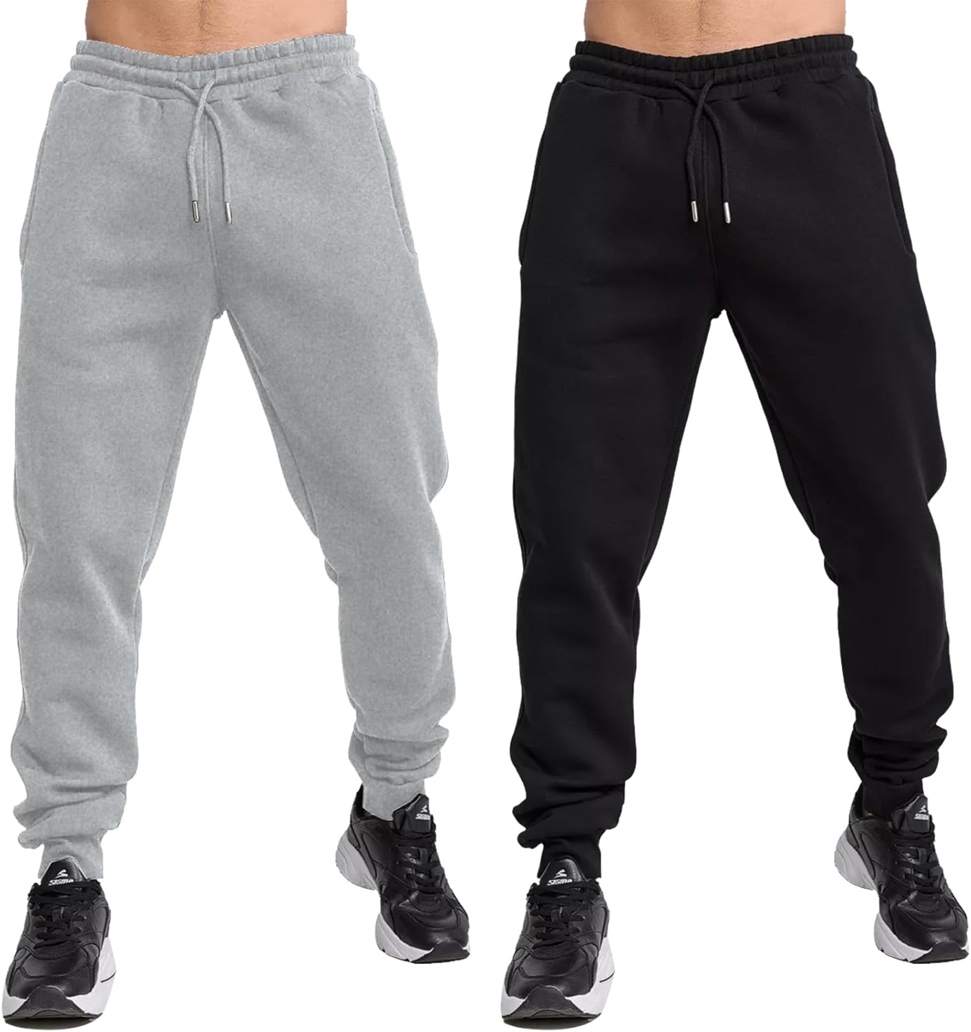 TUVEKE Fleece Jogger Sweatpants for Men with Pockets Bottom Athletic Sweat Pants Workout Running Casual Gym Size Small to 3XL