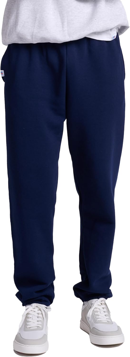 Russell Athletic Men’s Dri Power Fleece Elastic Bottom Sweatpants, Relaxed Fit, Moisture Wicking, with or Without Pockets