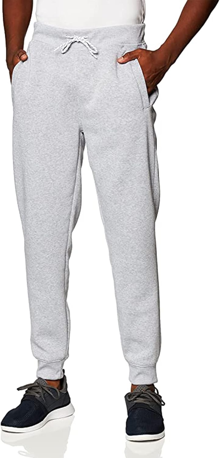 WT02 Mens Active Basic Fleece Joggers, Relaxed and Comfortable Sweatpants