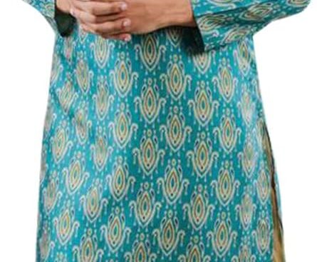 Elina fashion Men’s Indian Satin Cotton Kurta Dhoti Set Tunic Traditional Wear