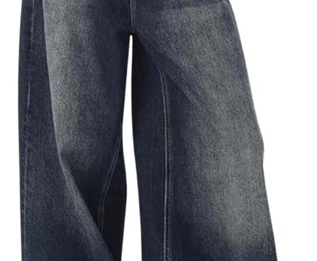 SHENHE Girl’s Baggy Jeans Wide Leg Low Rise Y2k Elastic Waist Loose Jeans Denim Pants