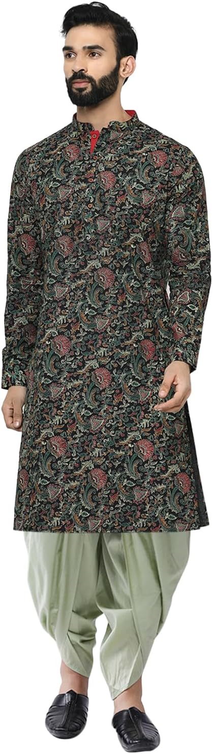 KISAH Men’s Kurta Dhoti Set – Traditional Indian Ethnic Wear for Men – Ideal for Weddings, Festivals & Celebrations