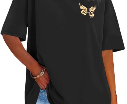 Womens Oversized Tshirt Graphic Tees Crew Neck Summer Short Sleeve Loose Fit Tops