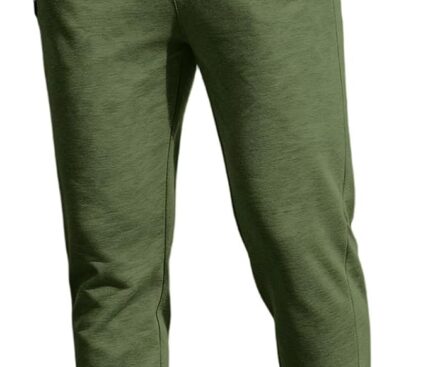 Men’s Fleece Lined Pants Joggers Elastic Waist Drawstring Sports Sweatpants Zipper Solid Color with Pockets