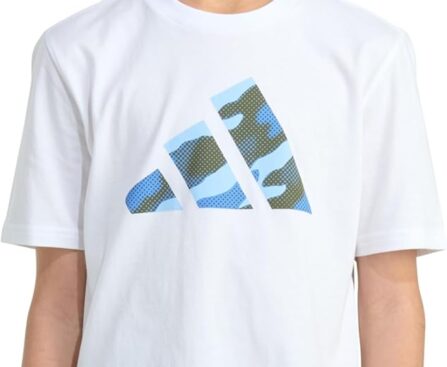 adidas Boys Short Sleeve Halftone Camo Logo Tee