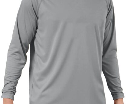 Haloumoning Boys Long Sleeve Athletic T-Shirts Kids Quick Dry Youth Performance Active Basic Tees 5-14 Years