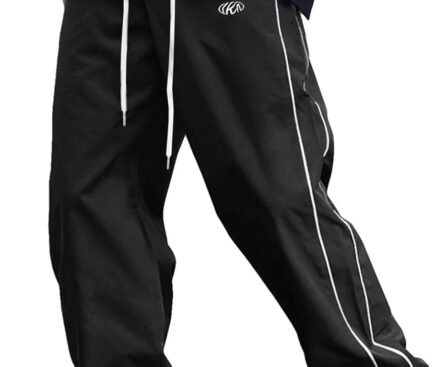 Mens Lightweight Sweatpants Y2k Drawstring Baggy Track Pants Cool Parachute Pants Streetwear