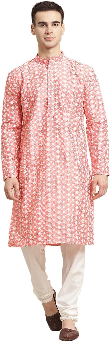 Men’s 100% Cotton Blend Embroidered Only Kurta