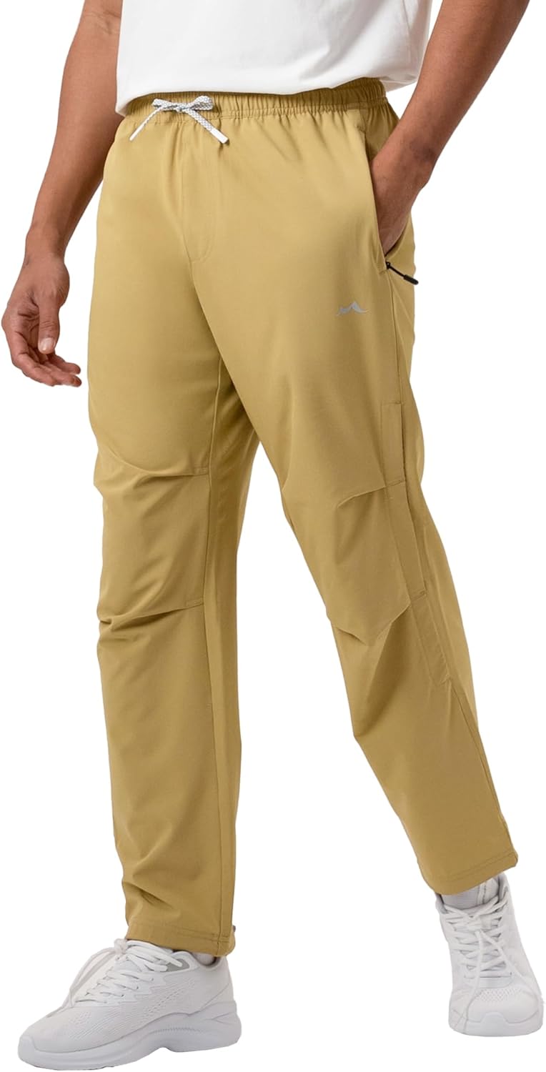 maamgic Men’s Sweatpants Joggers with Zipper Pockets, 4-Way Stretch Quick Dry Lightweight Athletic Hiking Pants