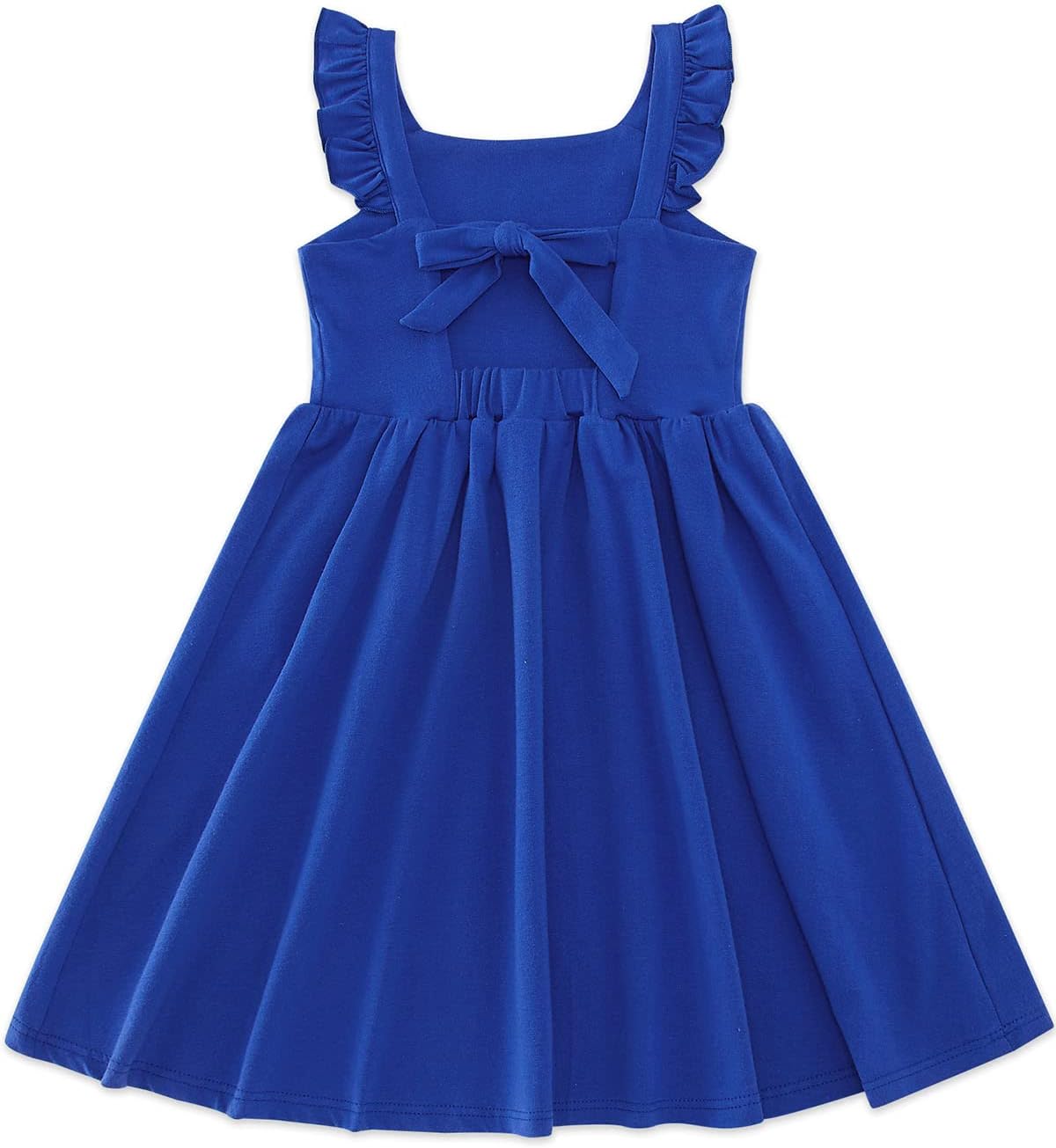 Little Girls Tie Back Dress Kids Vintage Sundress Casual Sleeveless Dresses 3-7 Years