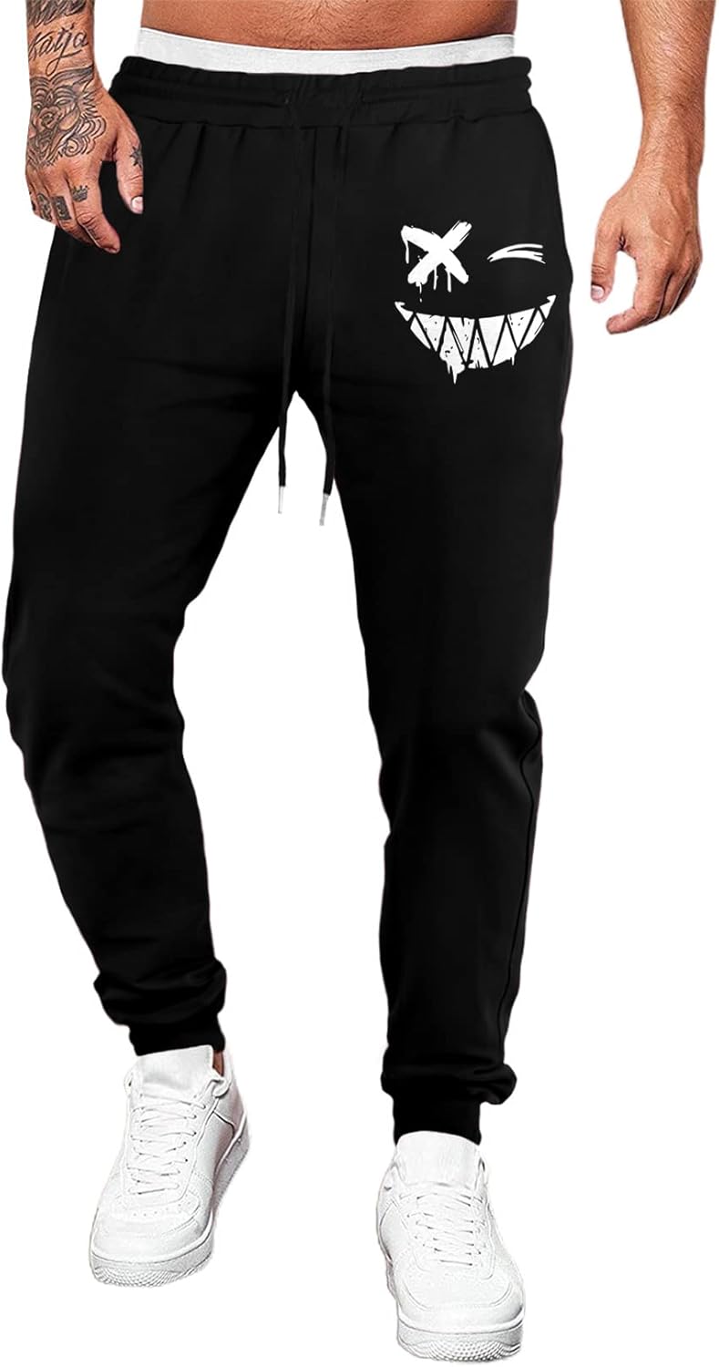 JMIERR Mens Sweatpants Tapered Gym Running Workout Pants Athletic Drawstring Joggers with Pockets