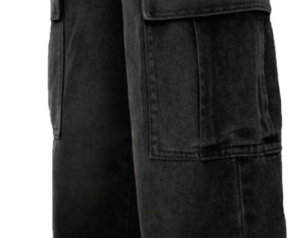 Verdusa Boys Jeans Baggy Vintage Straight Leg Denim Cargo Pants with Pockets 8-14 Years