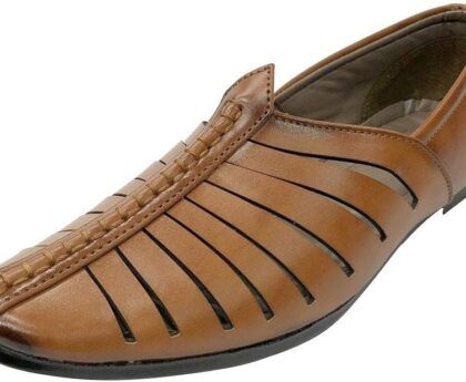 Mens Breathable Comfort Fashion Loafers Sherwani Shoes Indian Flat Ethnic