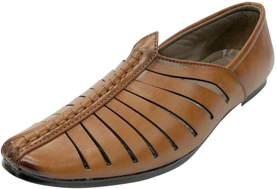 Mens Breathable Comfort Fashion Loafers Sherwani Shoes Indian Flat Ethnic