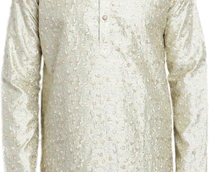 Sojanya (Since 1958 Men’S Silk Blend Embroidered Only Long Kurta