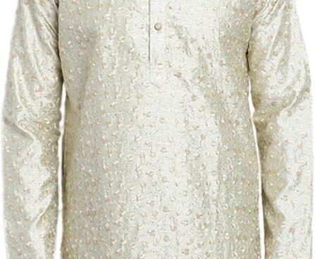 Sojanya (Since 1958 Men’S Silk Blend Embroidered Only Long Kurta