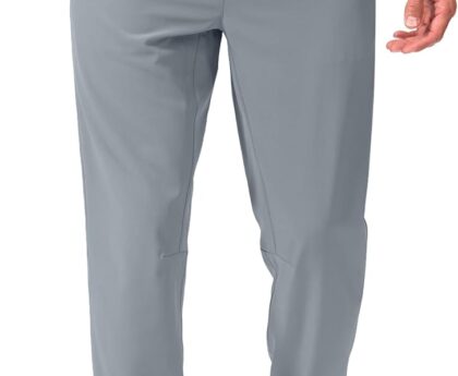 Pudolla Mens Joggers with Zipper Pockets Lightweight Sweatpants Workout Athletic Pants for Gym Running Golf