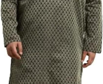 Sojanya Plus (Since 1958) Men’s Jacquard Silk Maroon Self design ONLY Long Kurta