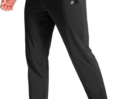 Pudolla 32″/34″/36″/38″ Inseam Men’s Tall Sweatpants with Zipper Pockets Lightweight Joggers for Athletic Workout Casual